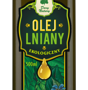 OLEJ LNIANY TŁOCZONY NA ZIMNO BIO 500 ml - DARY NATURY