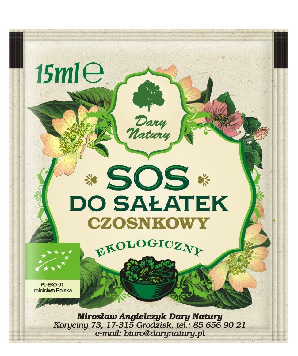 SOS SAŁATKOWY CZOSNKOWY BIO 15 ml - DARY NATURY