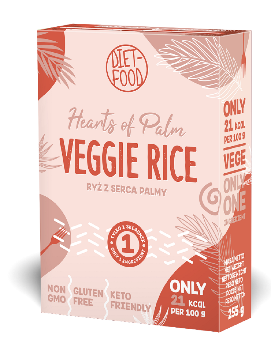 MAKARON (Z SERCA PALMY) W KSZTAŁCIE RYŻU BEZGLUTENOWY KETO 255 g - DIET-FOOD