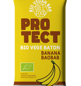 BATON BANANOWY Z BAOBABEM PROTECT BIO 35 g - DIET-FOOD
