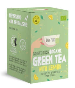 HERBATA ZIELONA O SMAKU CYTRYNOWYM (GREEN TEA WITH LEMON) BIO (20 x 2 g) 40 g - DIET-FOOD
