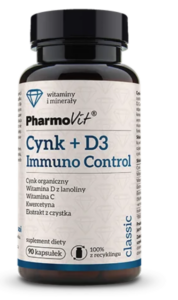 CYNK + D3 IMMUNO CONTROL BEZGLUTENOWY 90 KAPSUŁEK - PHARMOVIT (CLASSIC)