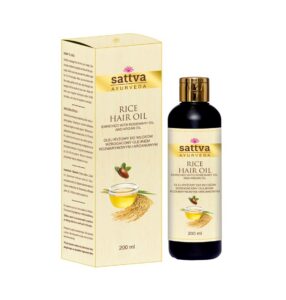 OLEJEK DO WŁOSÓW RYŻOWY Z OLEJKIEM ROZMARYNOWYM I ARGANOWYM 200 ml – SATTVA (AYURVEDA)