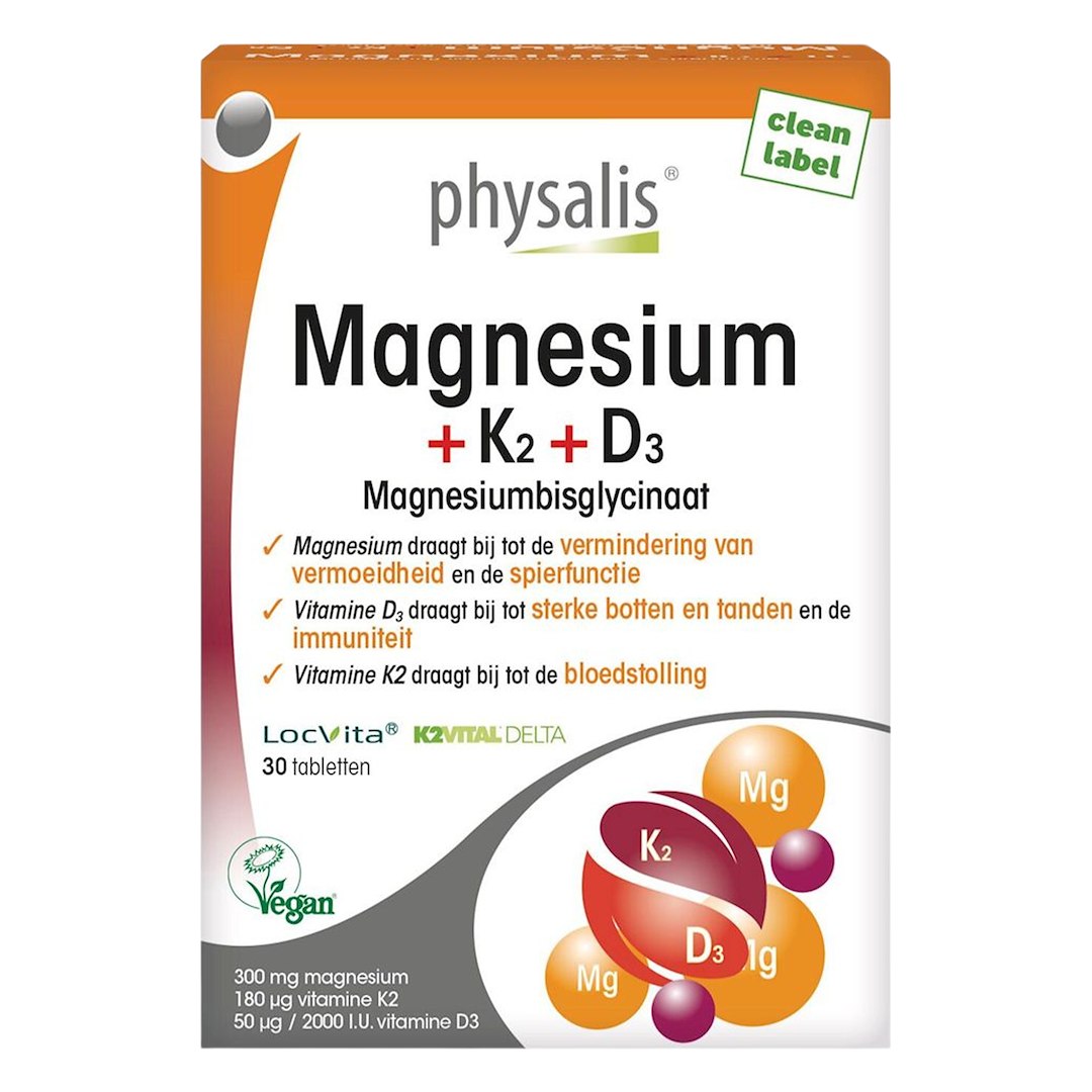 MAGNEZ + WITAMINA K2 I D3 30 TABLETEK - PHYSALIS