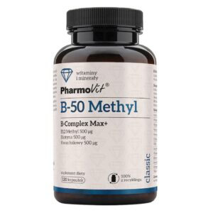 WITAMINA B-50 METHYL B-COMPLEX MAX+ BEZGLUTENOWA 120 KAPSUŁEK - PHARMOVIT (CLASSIC)