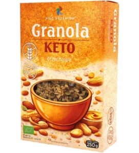 GRANOLA ORZECHOWA BEZ DODATKU CUKRÓW BEZGLUTENOWA KETO BIO 250 g - PIĘĆ PRZEMIAN