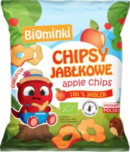 CHIPSY JABŁKOWE BEZGLUTENOWE BIO 40 g - BIOMINKI