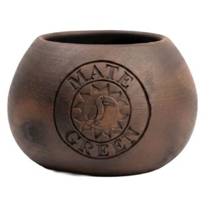 MATERO Z CERAMIKI MLEKOWANEJ HAND MADE - YERBA MATE GREEN