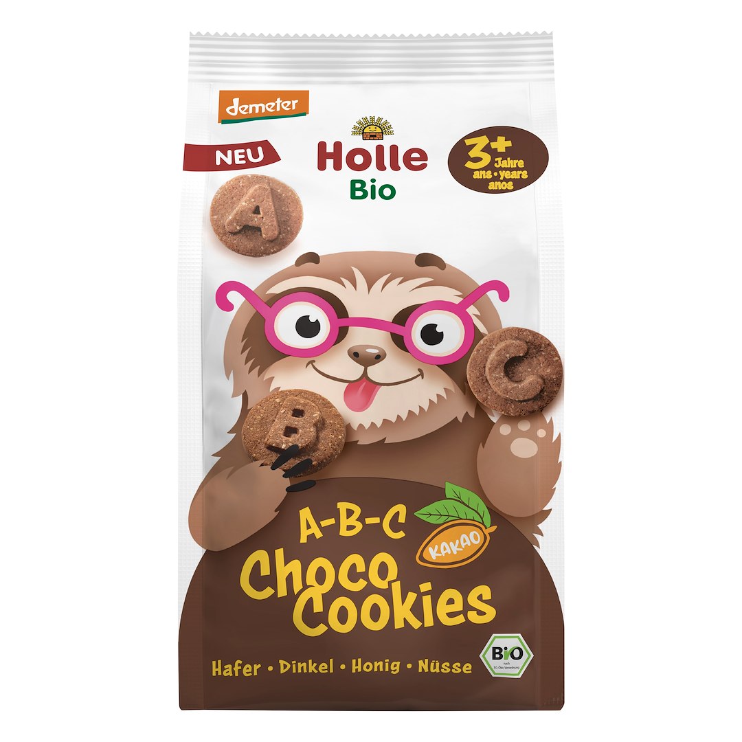 CIASTECZKA KAKAOWO - ORZECHOWE LITERKI ABC OD 3 ROKU DEMETER BIO 125 g - HOLLE
