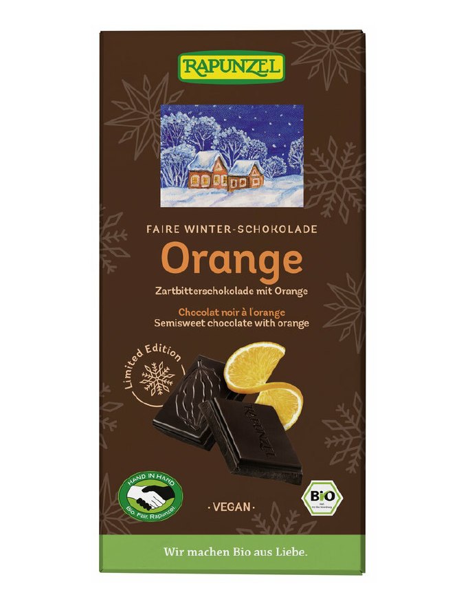 CZEKOLADA GORZKA Z POMARAŃCZĄ BIO 80 g - RAPUNZEL (PRODUKT SEZONOWY)