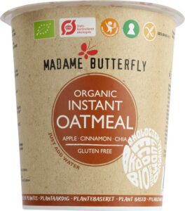 OWSIANKA BŁYSKAWICZNA JABŁKO - CYNAMON - CHIA BEZGLUTENOWA BIO 55 g - MADAME BUTTERFLY