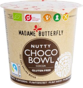 OWSIANKA BŁYSKAWICZNA CZEKOLADA - ORZECHY LASKOWE BEZGLUTENOWA BIO 55 g - MADAME BUTTERFLY
