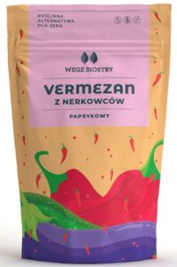 WEGAŃSKA ALTERNATYWA SERA TWARDEGO TARTEGO Z ORZECHÓW NERKOWCA Z PAPRYKĄ WĘDZONĄ BEZGLUTENOWA 90 g - WEGE SIOSTRY