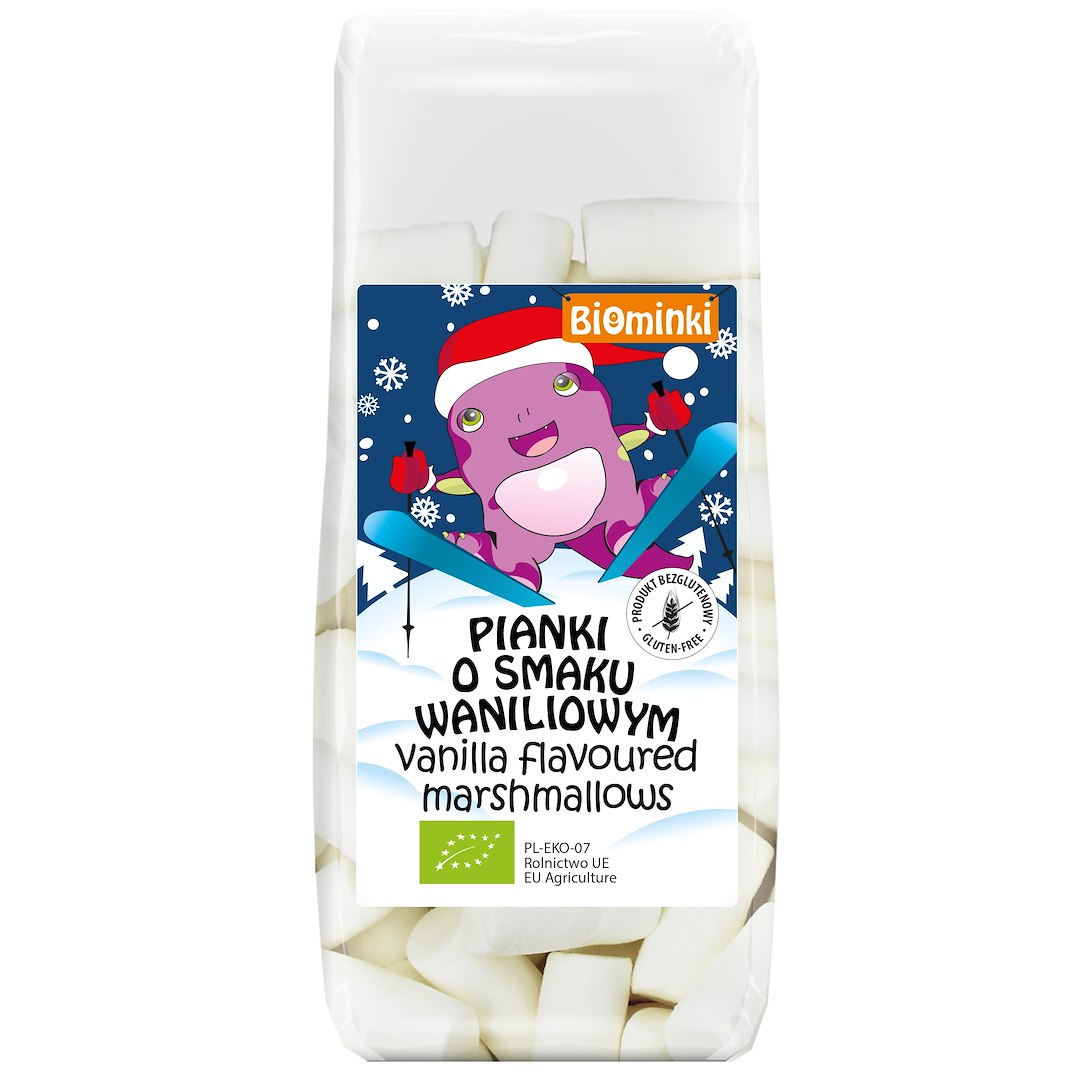 PIANKI O SMAKU WANILIOWYM BEZGLUTENOWE BIO 120 g - BIOMINKI (EDYCJA ŚWIĄTECZNA)(PRODUKT SEZONOWY)