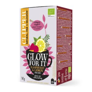 HERBATKA O SMAKU MALINOWO - CYTRYNOWYM NA PIĘKNĄ SKÓRĘ (GLOW FOR IT) BIO (15 x 2 g) 30 g - CLIPPER